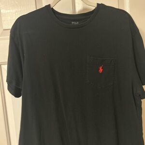 Ralph Lauren Black Tee with Red Emblem